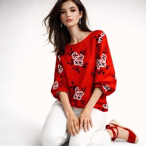 Kindred Floral Embroidered Plus Size Blouse - Size 3X